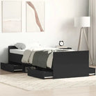 Duurzaam hout bedframe voor comfortabele nachten - Zwart / 90 x 200 cm - Bedden & bedframes