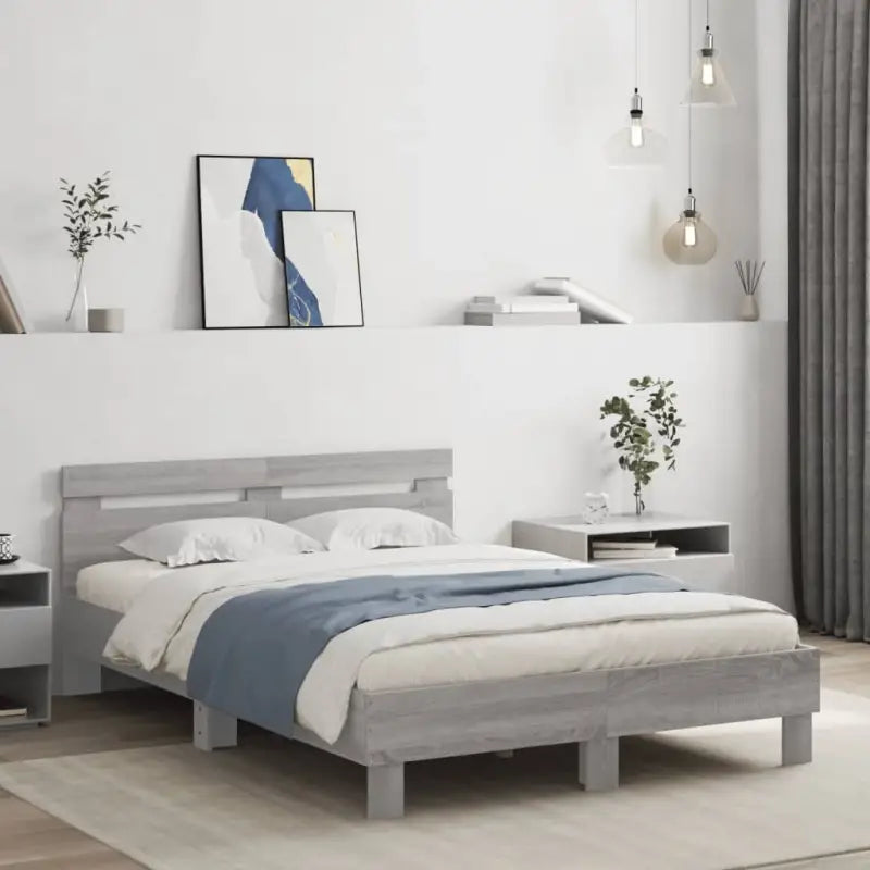 Duurzaam houten bedframe voor een goede nachtrust - Grijs sonoma / 120 x 200 cm - Bedden & bedframes