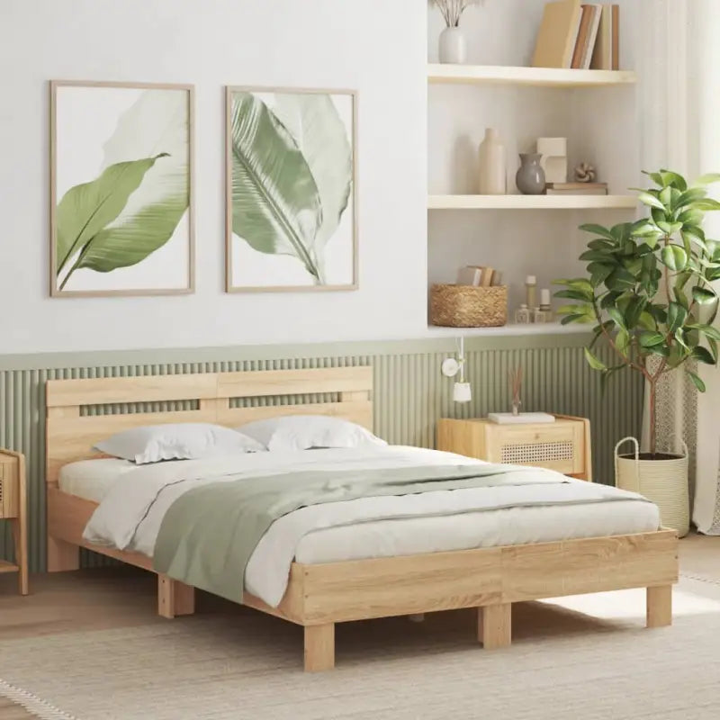 Duurzaam houten bedframe voor een goede nachtrust - Sonoma eiken / 135 x 190 cm - Bedden & bedframes