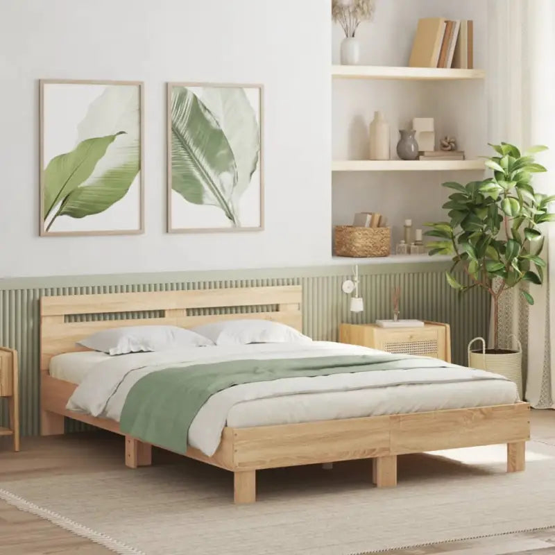 Duurzaam houten bedframe voor een goede nachtrust - Sonoma eiken / 140 x 190 cm - Bedden & bedframes