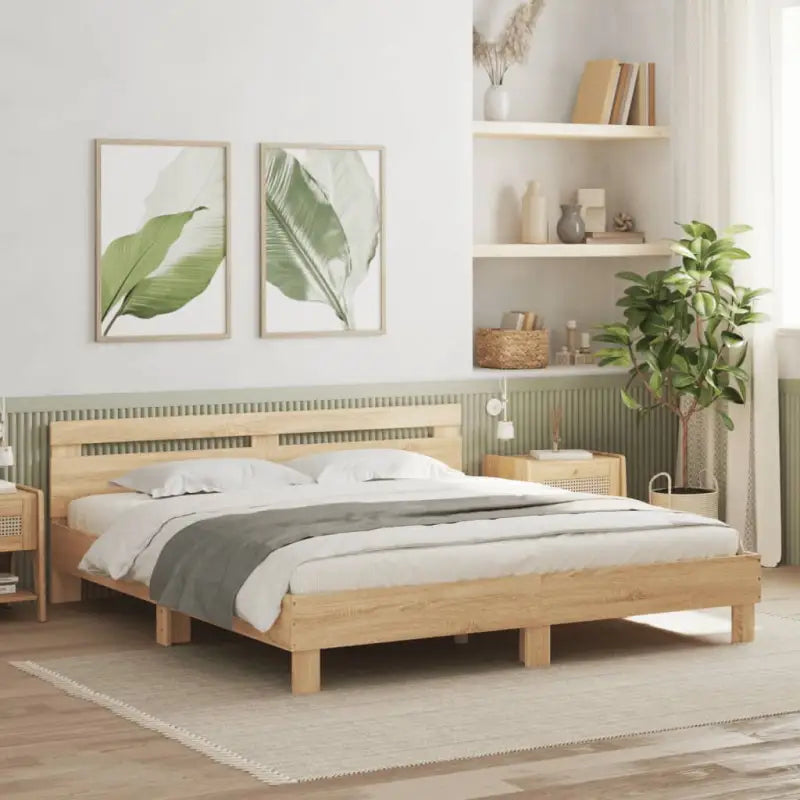 Duurzaam houten bedframe voor een goede nachtrust - Sonoma eiken / 180 x 200 cm - Bedden & bedframes
