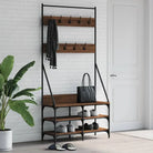 Duurzaam Houten Kledingrek voor Ruimte en Stijl - bruin eikenkleur / 90 x 34 x 184 cm / 1 - Kledingrekken &