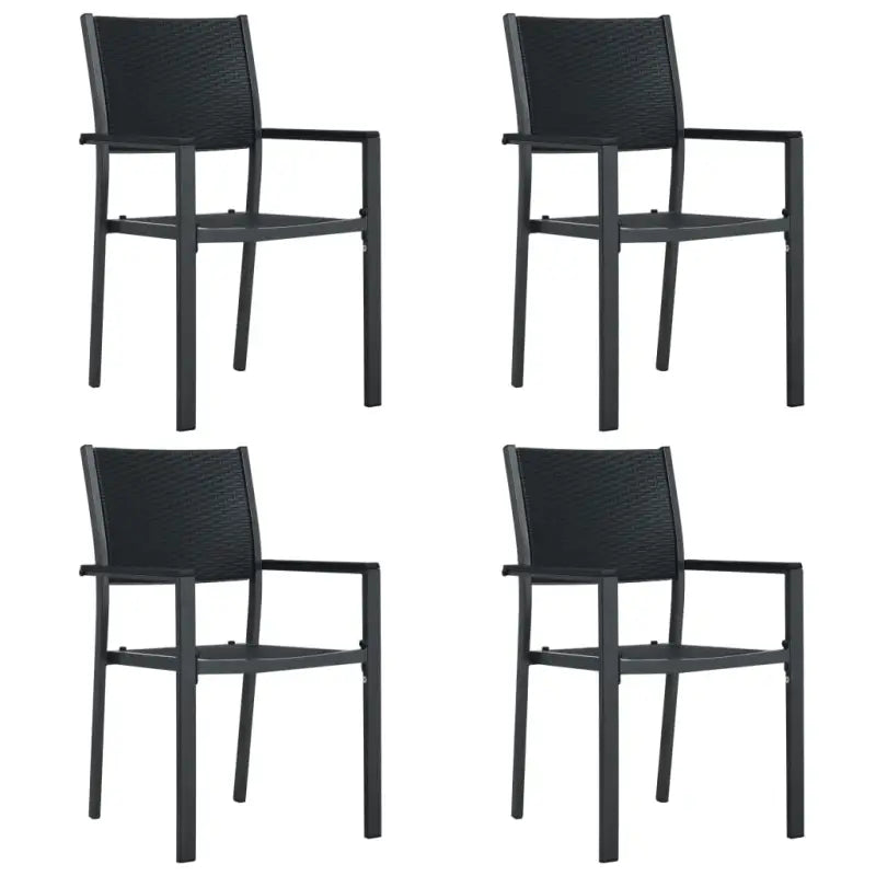 Duurzaam kunststof tuinstoelen met levering bevat voor tuin en terras - Zwart / 4 - Tuinstoelen