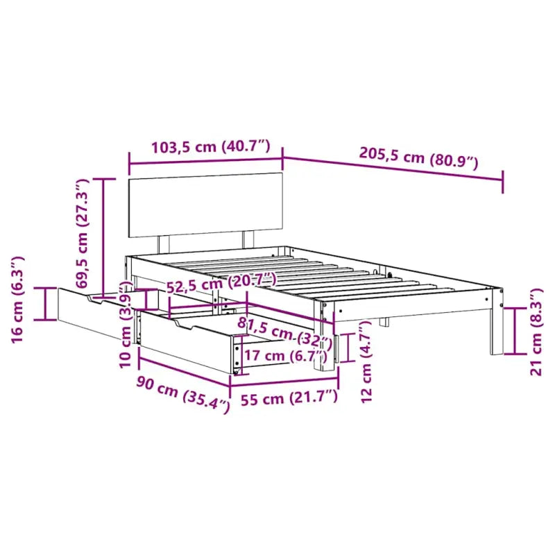 Duurzaam massief grenenhout bedframe voor een goede nachtrust - Bedden & bedframes