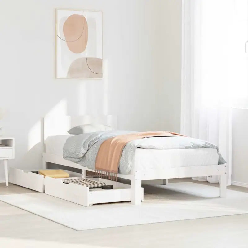 Duurzaam massief grenenhout bedframe voor een goede nachtrust - Wit / 100 x 200 cm - Bedden & bedframes