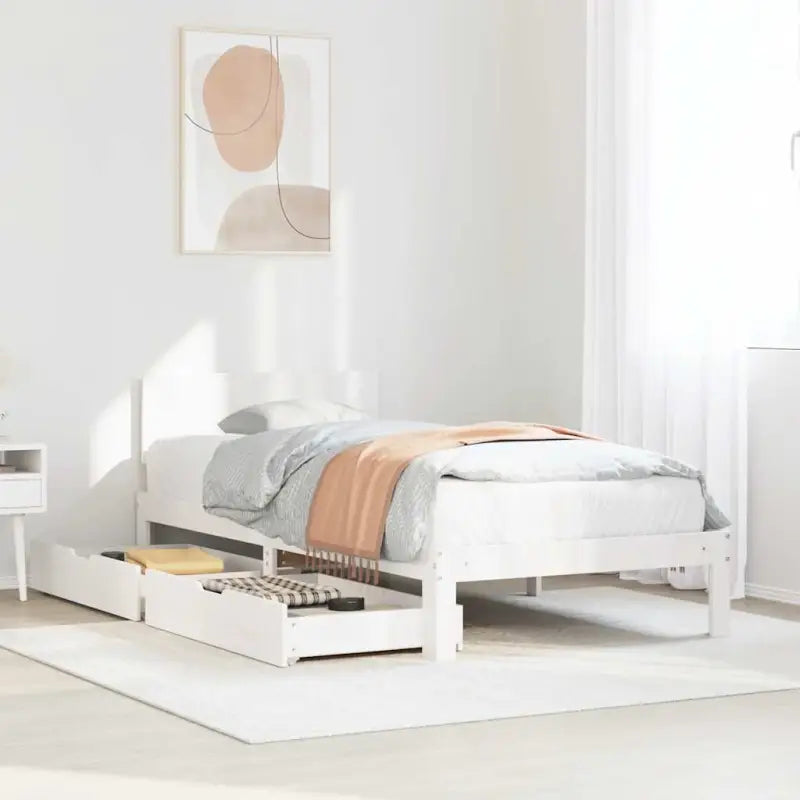 Duurzaam massief grenenhout bedframe voor een goede nachtrust - Wit / 90 x 190 cm - Bedden & bedframes