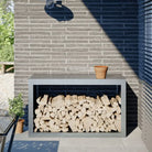 Duurzaam Stalen Brandhoutrek voor Nette Opslag - Gegalvaniseerd staal/Grijs / 100 x 40 x 60 cm - Brandhoutrekken