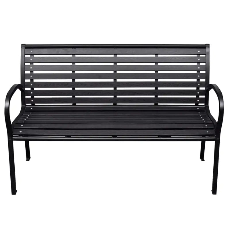 Duurzaam tuinbankje met hout-kunststof-composiet en stalen poten - Zwart / 1 - Tuinbanken