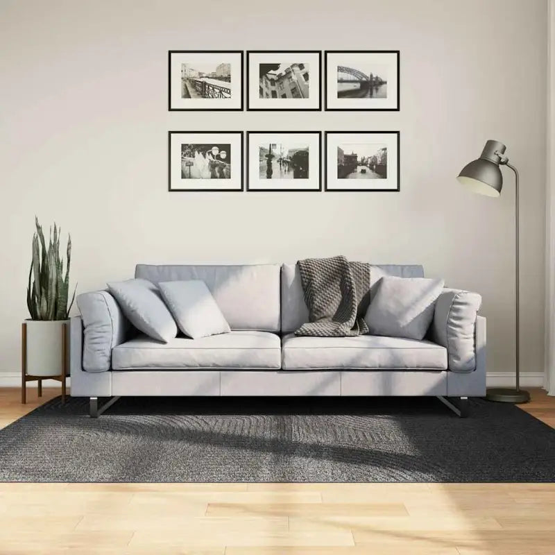 Duurzaam vloerkleed van polyester met schadelijke stoffen test volgens OEKO-TEX - Antraciet / 140 x 200 cm - Vloerkleden