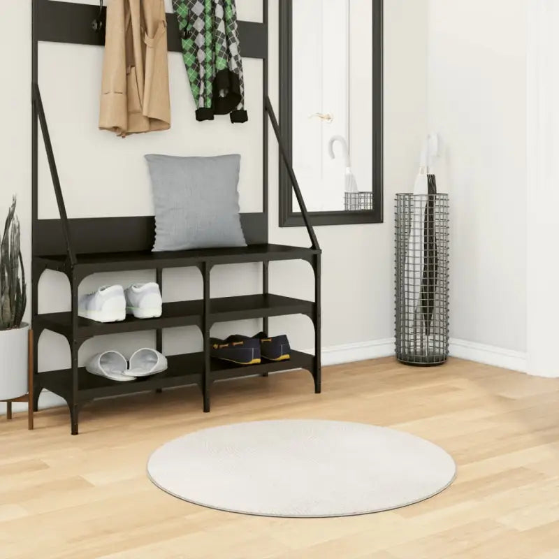 Duurzaam vloerkleed van polyester met schadelijke stoffen test volgens OEKO-TEX - Crème / Ø 80 cm - Vloerkleden