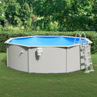 Duurzaam zwembad met stalen wanden voor tuinplezier - Ø 460 x 120 cm / Zwembad + ladder - Zwembaden