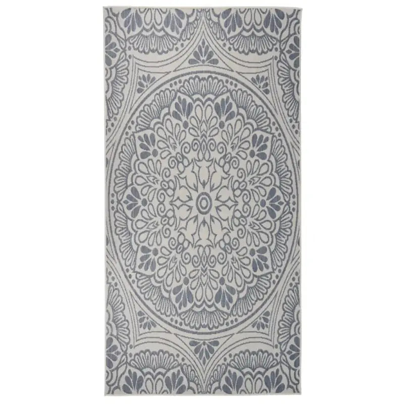 Duurzame buitenvloerkleden voor een beschermendemat in je tuin - Blauw patroon / 100 x 200 cm - Vloerkleden