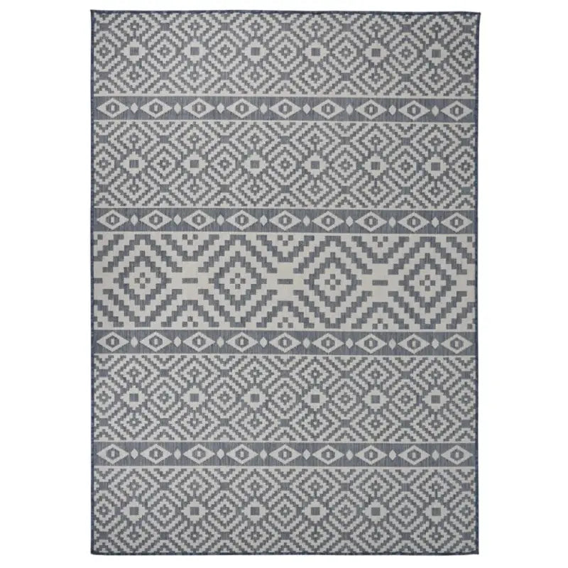 Duurzame buitenvloerkleden voor een beschermendemat in je tuin - Blauwe strepen / 120 x 170 cm - Vloerkleden