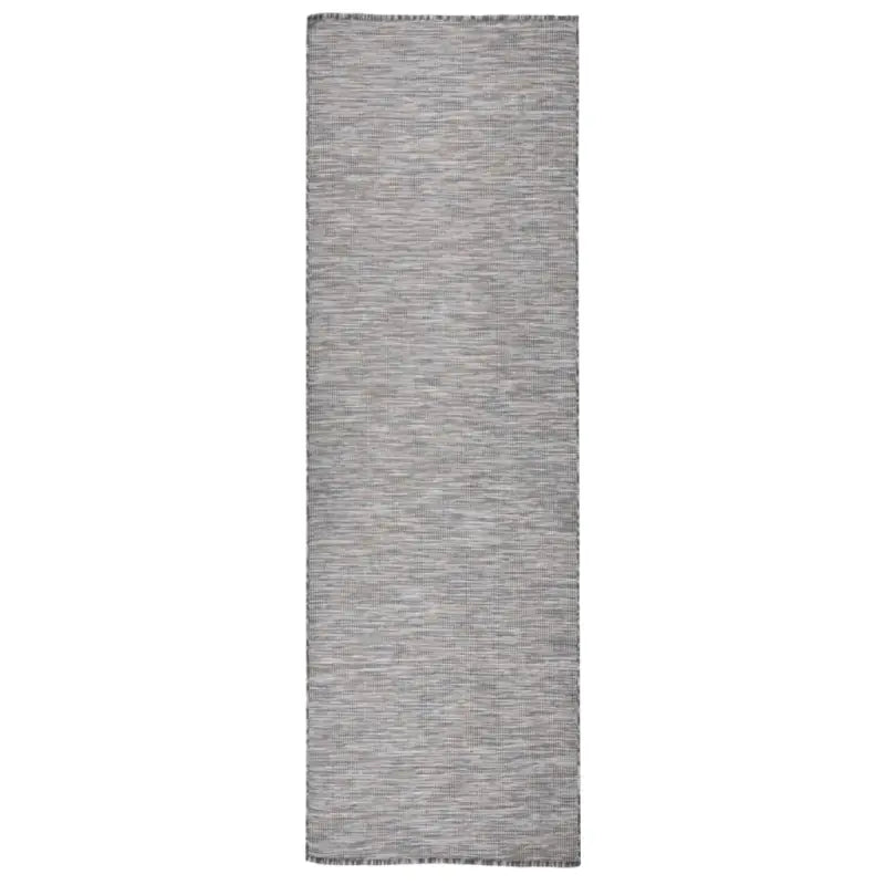 Duurzame buitenvloerkleden voor een beschermendemat in je tuin - Bruin en blauw / 80 x 250 cm - Vloerkleden