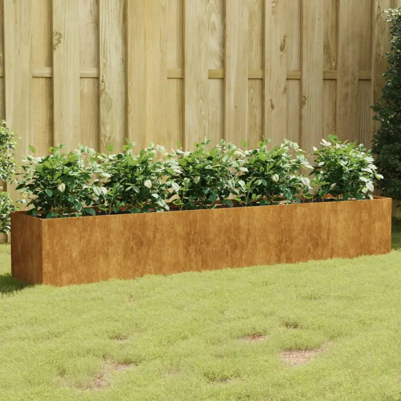 Duurzame cortenstaal plantenbakken met open bodem voor tuin en balkon - 200 x 40 x 40 cm / 1 - Bloempotten &