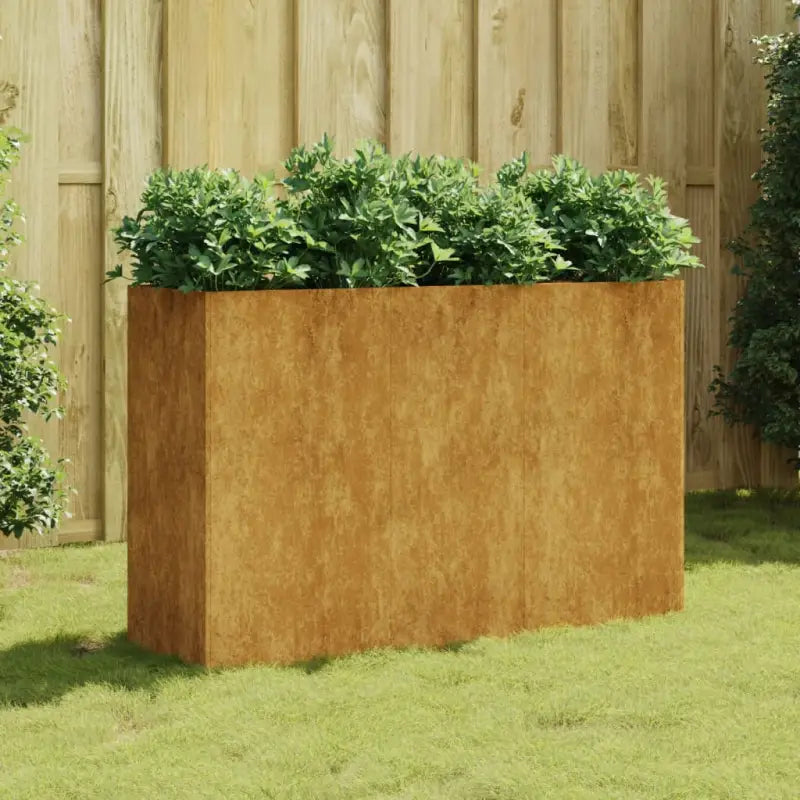 Duurzame cortenstaal plantenbakken met open bodem voor tuin en balkon - 120 x 40 x 80 cm / 1 - Bloempotten &