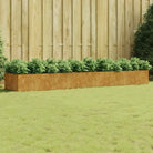 Duurzame cortenstaal plantenbakken met open bodem voor tuin en balkon - 360 x 80 x 40 cm / 1 - Bloempotten &
