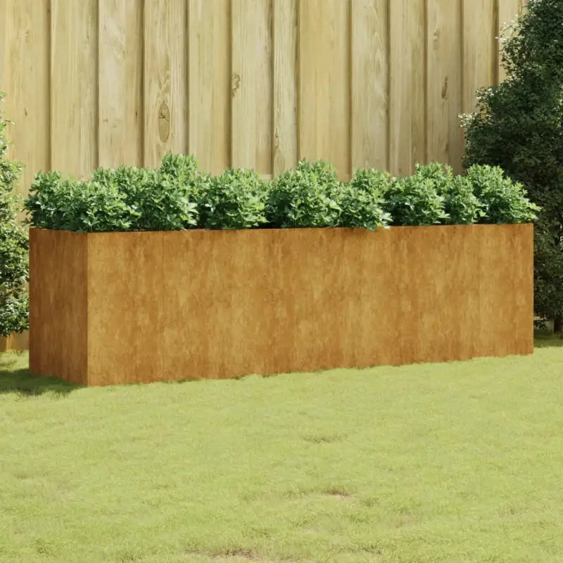Duurzame cortenstaal plantenbakken met open bodem voor tuin en balkon - 280 x 80 x 80 cm / 1 - Bloempotten &