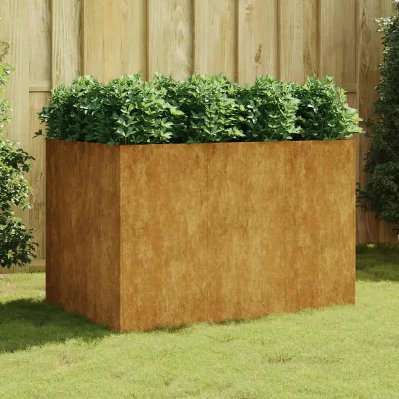 Duurzame cortenstaal plantenbakken met open bodem voor tuin en balkon - 120 x 80 x 80 cm / 1 - Bloempotten &
