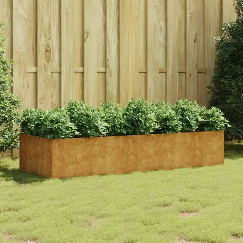 Duurzame cortenstaal plantenbakken met open bodem voor tuin en balkon - 200 x 80 x 40 cm / 1 - Bloempotten &