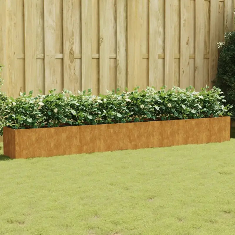 Duurzame cortenstaal plantenbakken met open bodem voor tuin en balkon - 360 x 40 x 40 cm / 1 - Bloempotten &
