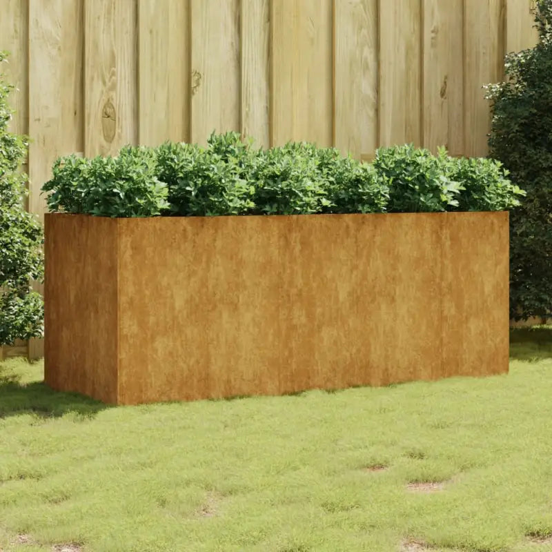 Duurzame cortenstaal plantenbakken met open bodem voor tuin en balkon - 200 x 80 x 80 cm / 1 - Bloempotten &