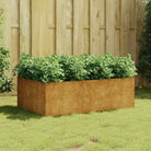 Duurzame cortenstaal plantenbakken met open bodem voor tuin en balkon - 120 x 80 x 40 cm / 1 - Bloempotten &