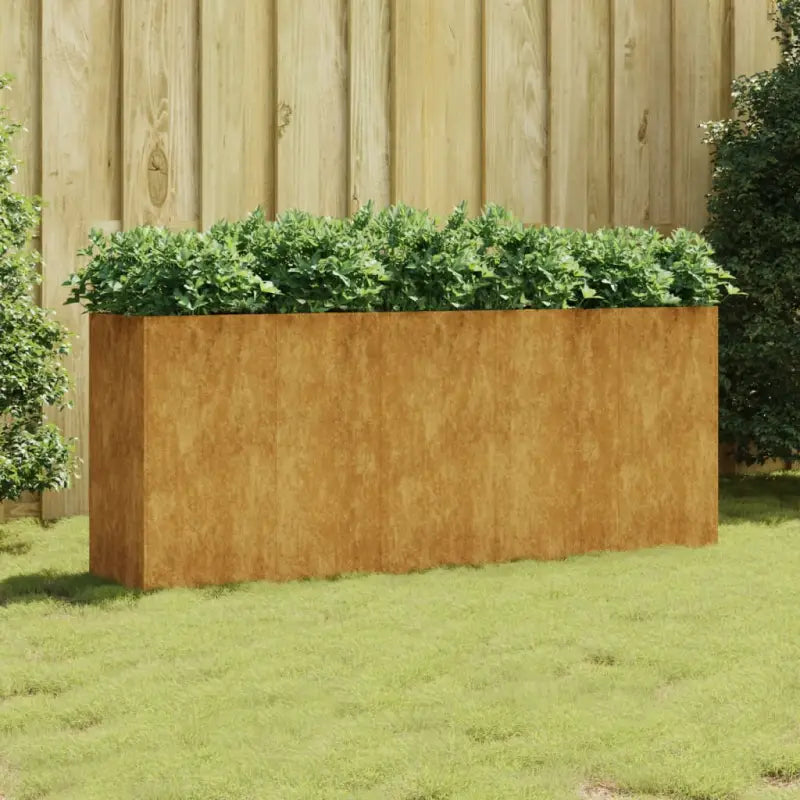 Duurzame cortenstaal plantenbakken met open bodem voor tuin en balkon - 200 x 40 x 80 cm / 1 - Bloempotten &
