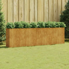 Duurzame cortenstaal plantenbakken met open bodem voor tuin en balkon - 280 x 40 x 80 cm / 1 - Bloempotten &