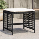 Duurzame poly rattan tuinkrukken voor een comfortabele zitervaring - Zwart en crème / 4 - Tuinpoefs