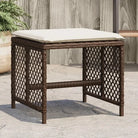 Duurzame poly rattan tuinkrukken voor een comfortabele zitervaring - Bruin en crème / 4 - Tuinpoefs