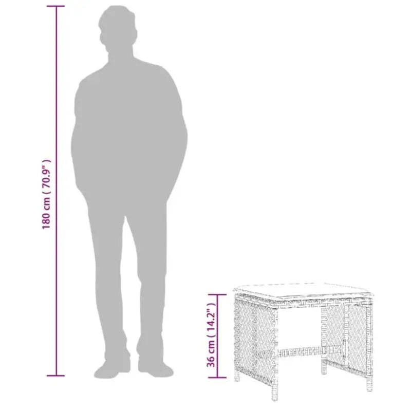 Duurzame poly rattan tuinkrukken voor een comfortabele zitervaring - Tuinpoefs