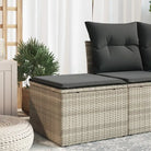 Duurzame tuinkruk met poly rattan en comfortabele zitervaring - Lichtgrijs / 1 / met opbergruimte en zak - Tuinpoefs