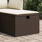 Duurzame tuinkruk met poly rattan en comfortabele zitervaring - Bruin / 1 / met opbergruimte - Tuinpoefs