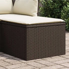 Duurzame tuinkruk met poly rattan en comfortabele zitervaring - Bruin / 1 / met opbergruimte en zak - Tuinpoefs