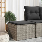 Duurzame tuinkruk met poly rattan en comfortabele zitervaring - Grijs / 1 / zonder opbergruimte - Tuinpoefs
