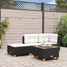 Duurzame tuinkruk met poly rattan en comfortabele zitervaring - Zwart / 1 / Dichtgeweven - Tuinpoefs