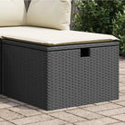Duurzame tuinkruk met poly rattan en comfortabele zitervaring - Zwart en crème / 1 / met opbergruimte - Tuinpoefs