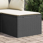 Duurzame tuinkruk met poly rattan en comfortabele zitervaring - Zwart en crème / 1 / zonder opbergruimte - Tuinpoefs