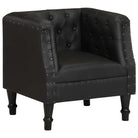 Echt geitenleer fauteuil met massief mangohout voor ultiem comfort - Zwart / 1 - Fauteuils & Relaxfauteuils