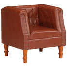 Echt geitenleer fauteuil met massief mangohout voor ultiem comfort - Bruin / 1 - Fauteuils & Relaxfauteuils