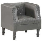 Echt geitenleer fauteuil met massief mangohout voor vintage stijl - Grijs / 1 - Fauteuils & Relaxfauteuils