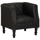 Echt geitenleer fauteuil met massief mangohout voor vintage stijl - Zwart / 1 - Fauteuils & Relaxfauteuils