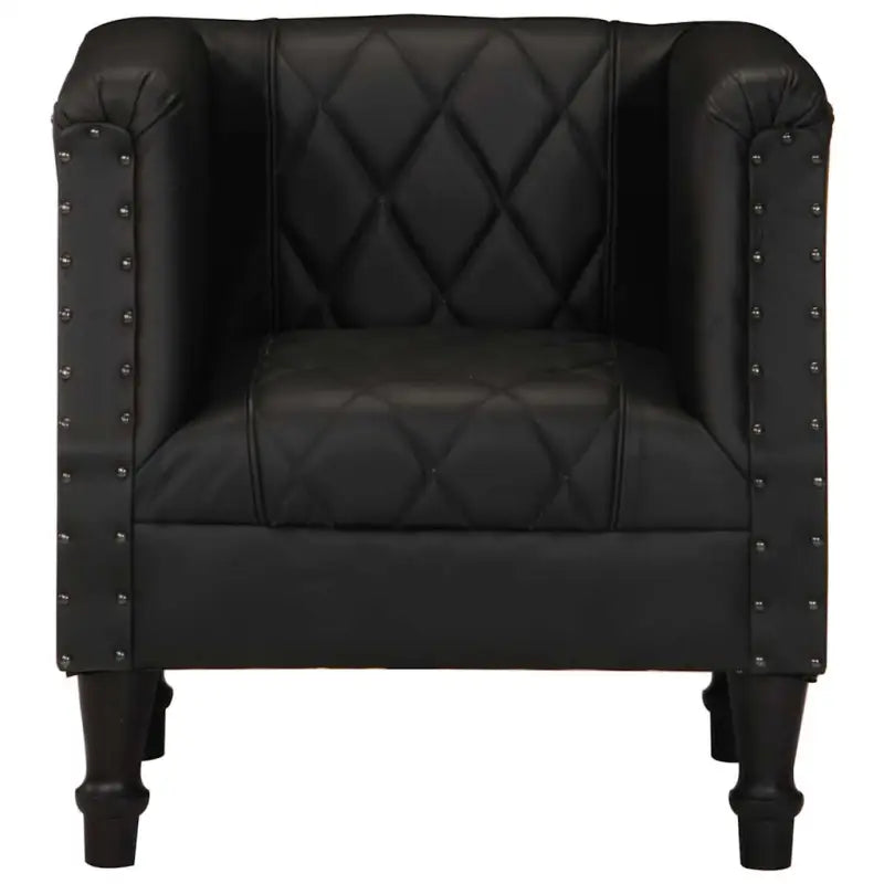 Echt geitenleer fauteuil met massief mangohout voor vintage stijl - Fauteuils & Relaxfauteuils