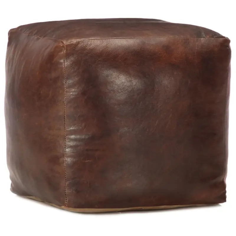 Echt Geitenleer Poef voor Modern en Comfortabel Interieur - Donkerbruin / 1 - Poefs