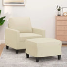 Echt Kunstlederen Fauteuil voor Gezelligheid en Ontspanning - Crème - Banken
