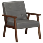 Echt leren fauteuil met knoopversiering voor een luxe uitstraling - Grijs / 1 / Ja - Fauteuils & Relaxfauteuils