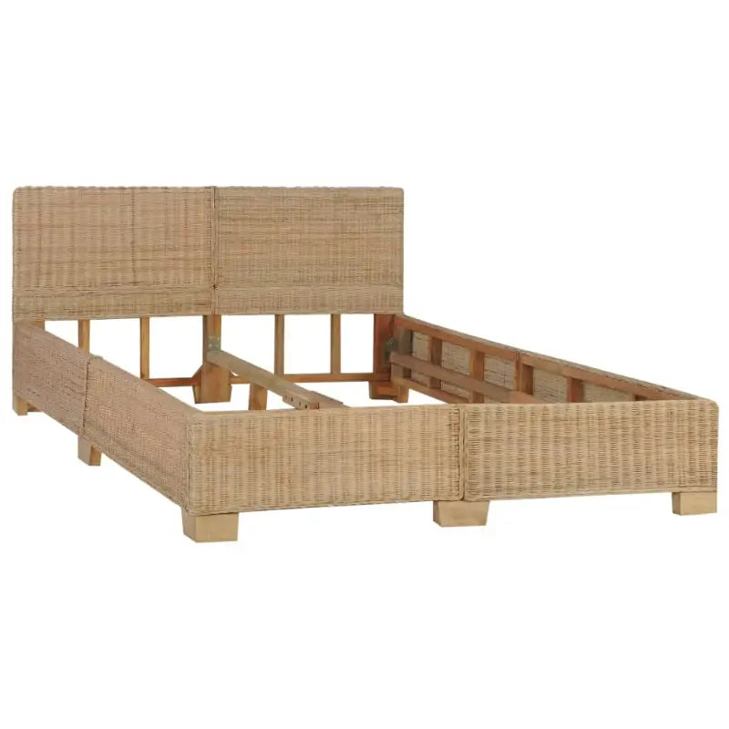 Echt rattan bedframe met geweven structuur voor een exotische look - Bedden & bedframes