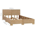 Echt rattan bedframe met geweven structuur voor een exotische look - Bedden & bedframes