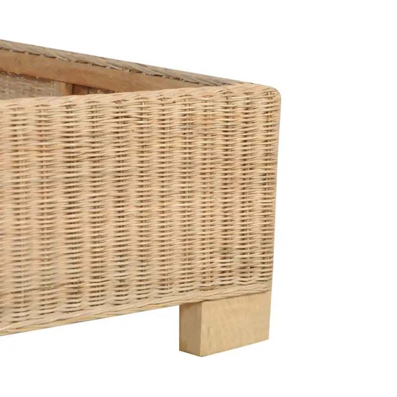 Echt rattan bedframe met geweven structuur voor een exotische look - Bedden & bedframes